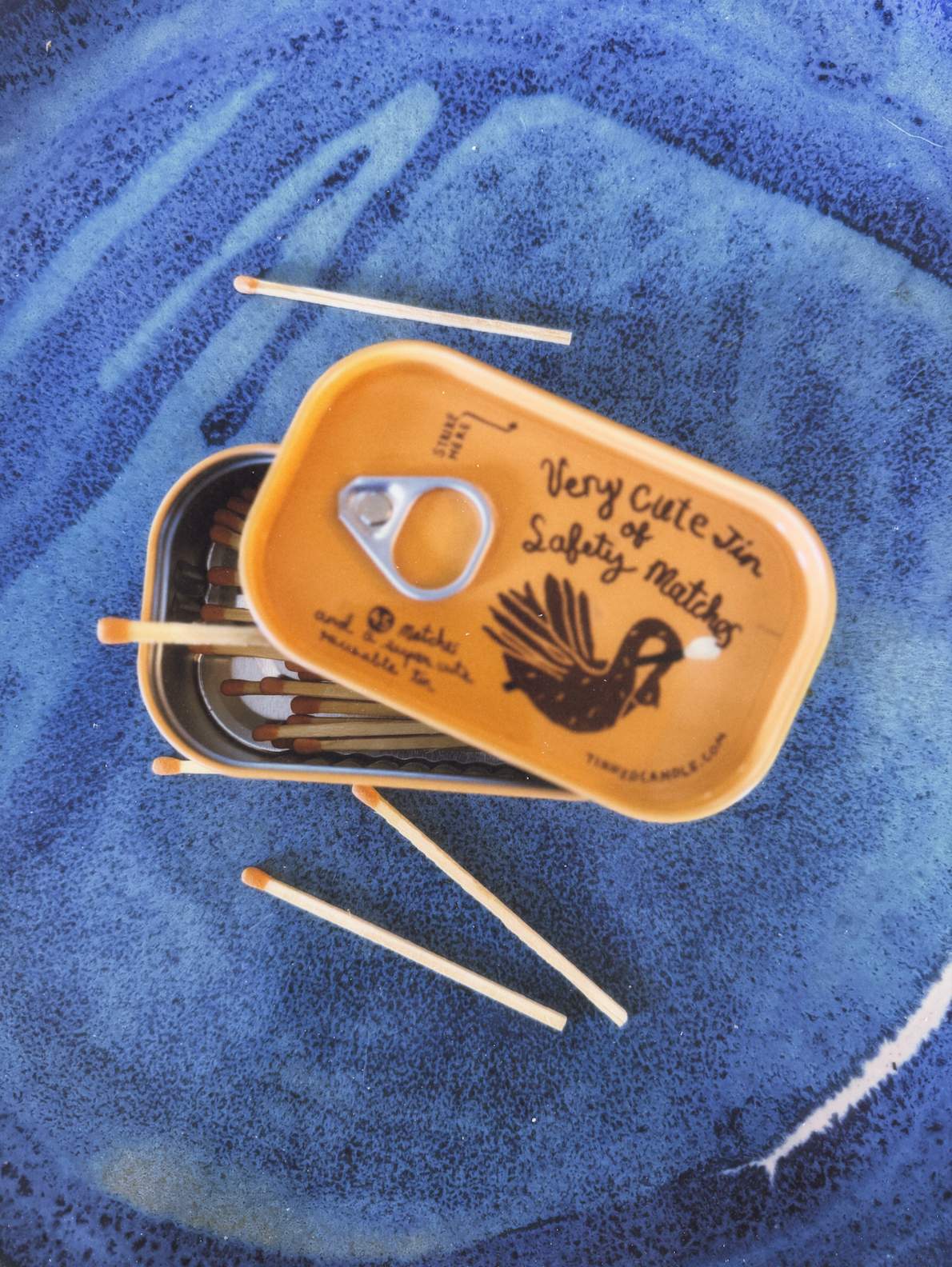 Very Cute Tin of Safety Matches (Orange) Collectable 