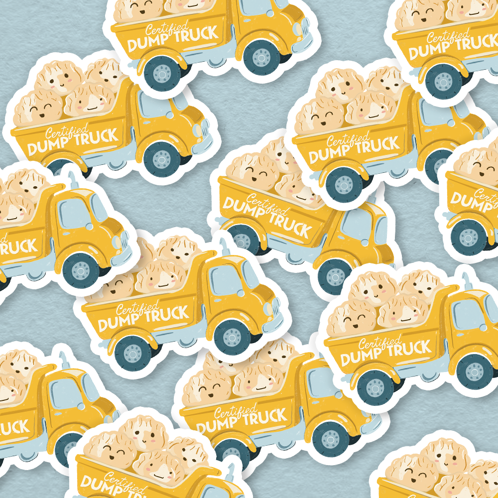 Certified Dump Truck Asian Dumplings Vinyl Sticker