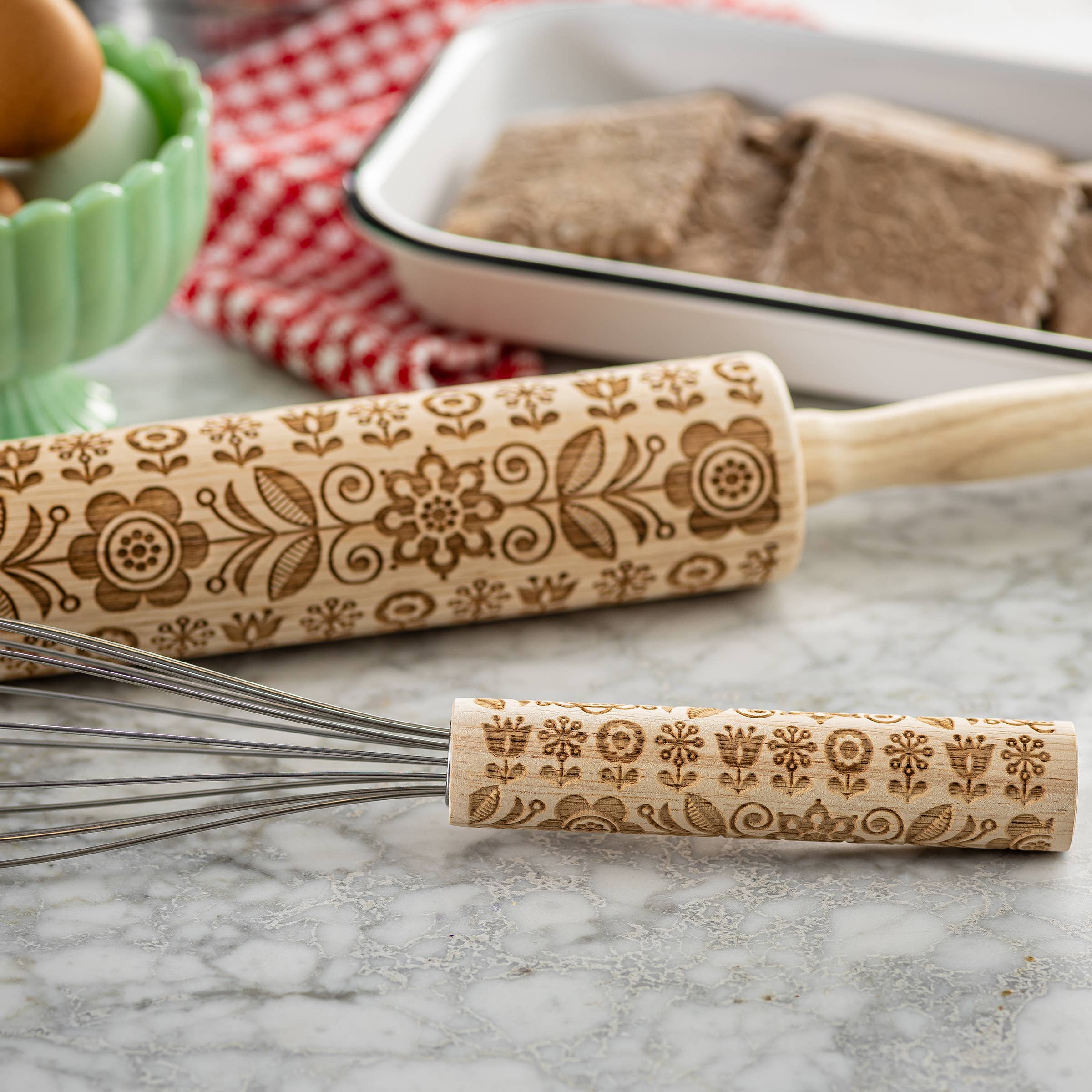 Embossed Decorative Whisk , Spring Design