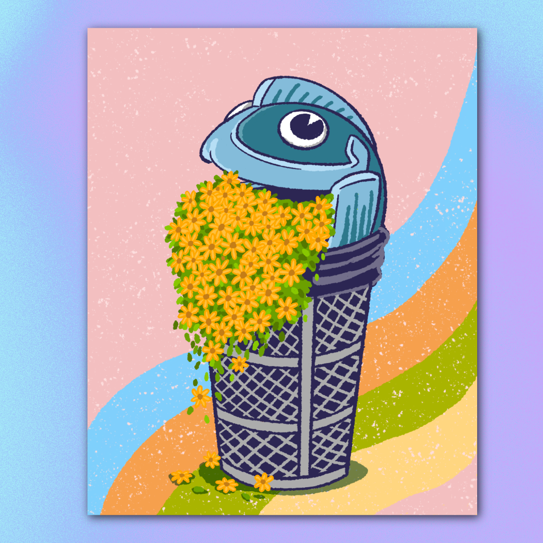 Fishtown Trash Can Art Print