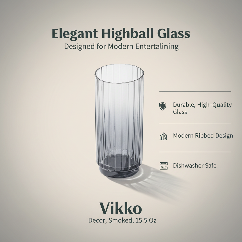 Highball Glass, Smoked, 15.5 oz