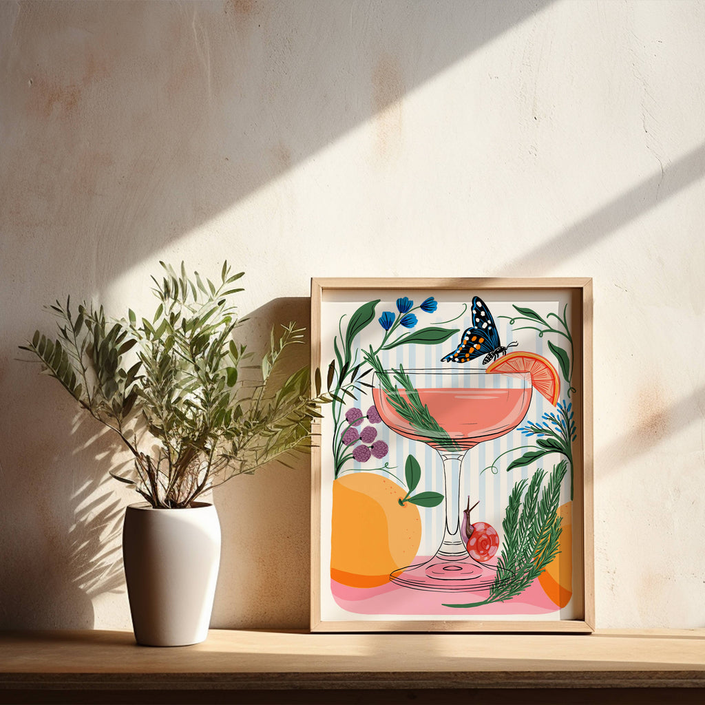 "Greyhound Cocktail in Coup Glass" - 8 x 10 Giclée Art Print