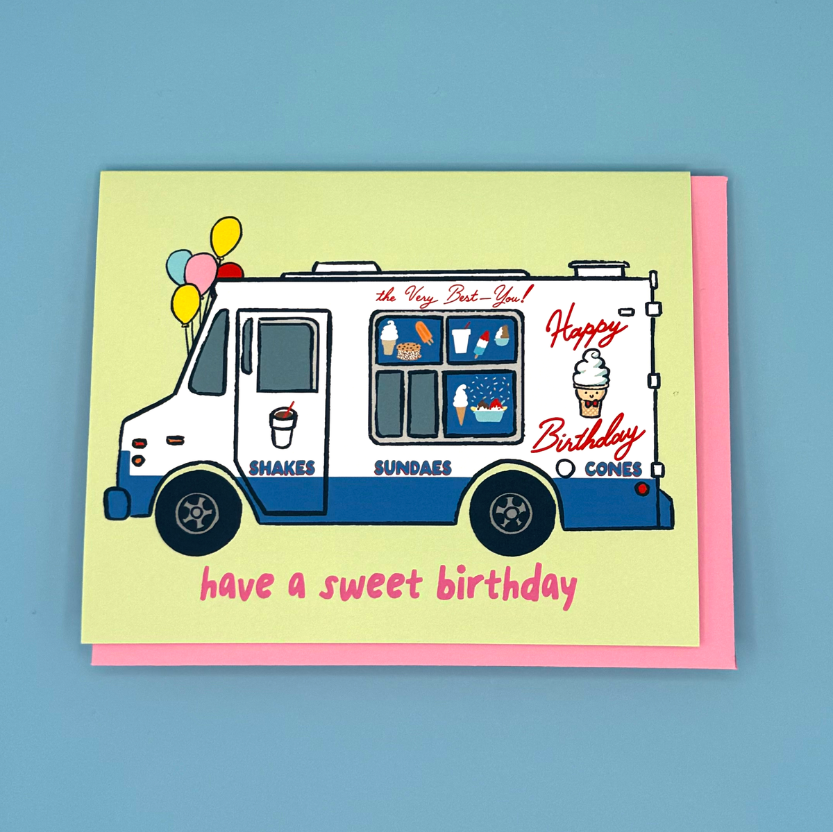 Ice Cream Truck Birthday Greeting Card
