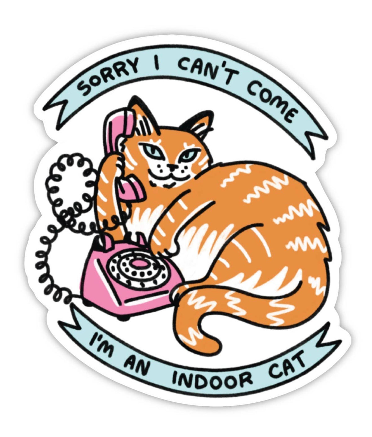 Indoor Cat Sticker – Funny Cat