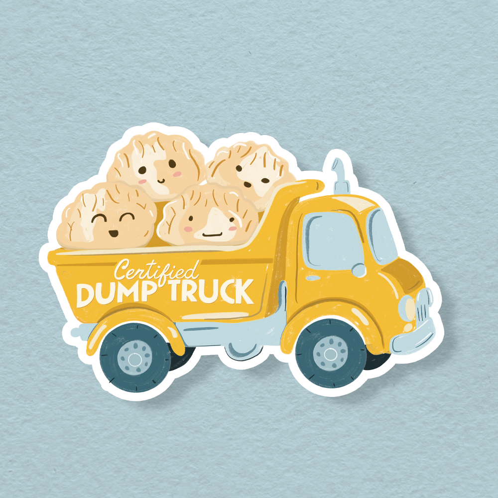 Certified Dump Truck Asian Dumplings Vinyl Sticker