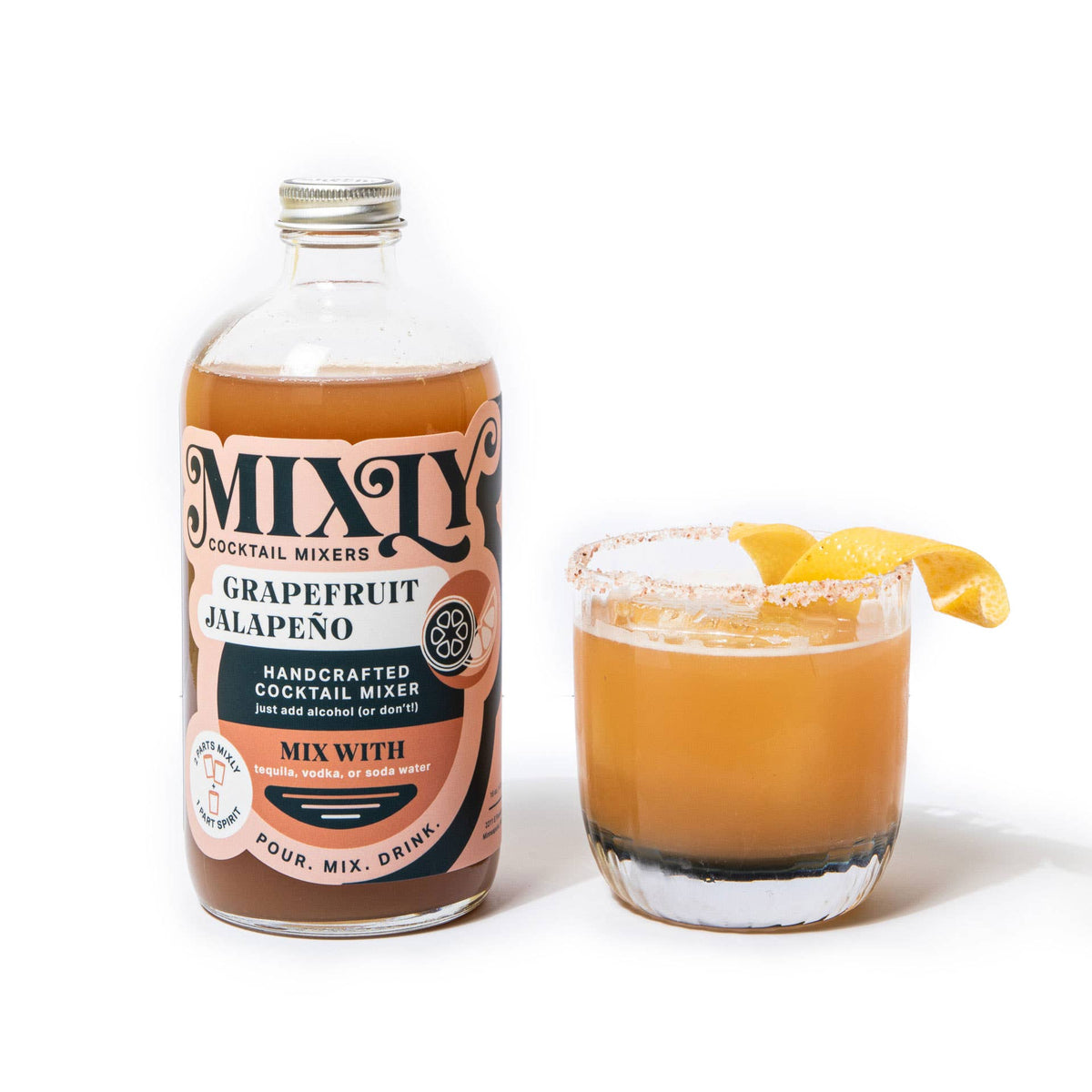 Grapefruit Jalapeño Cocktail / Mocktail Beverage Mixer 16oz