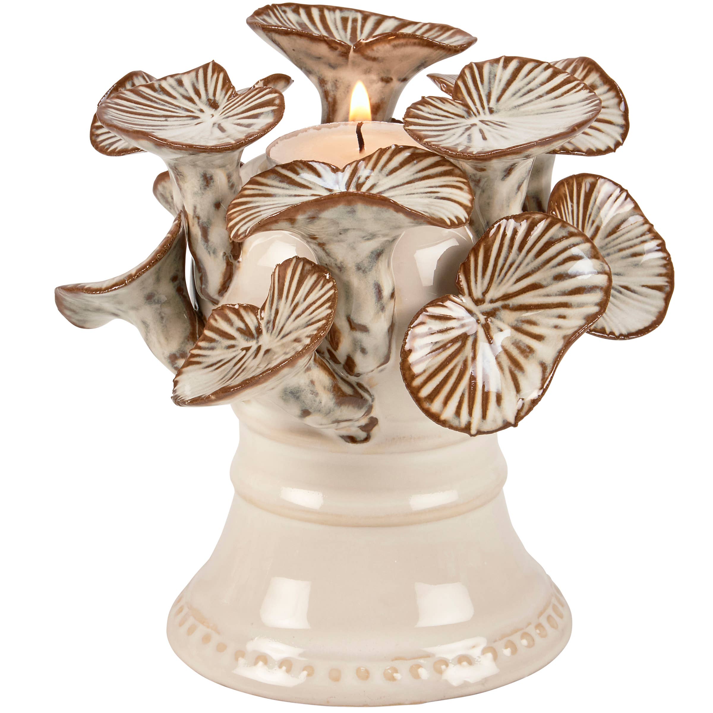 Trumpet Mushrooms Candle Holder