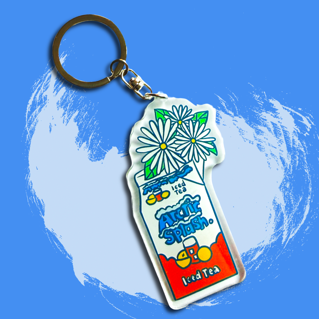 Arctic Splash Daisy Keychain