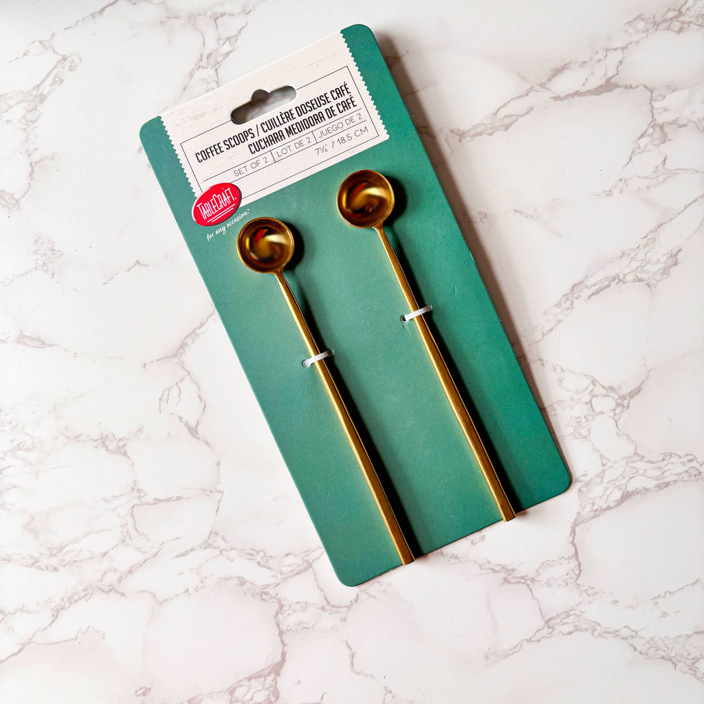 Long Handled Coffee Scoop Gold, Set of 2