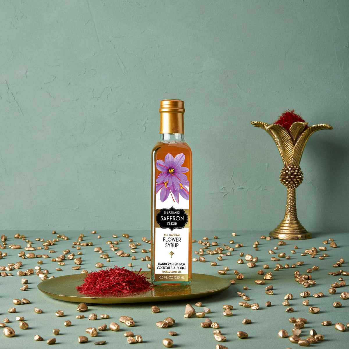 Kashmiri Saffron Elixir. All Natural Cocktail & Soda Syrup.