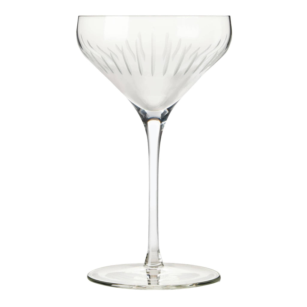 Libbey Signature Greenwich Diamond Cut Coupe Cocktail Glasses, 8 ounce