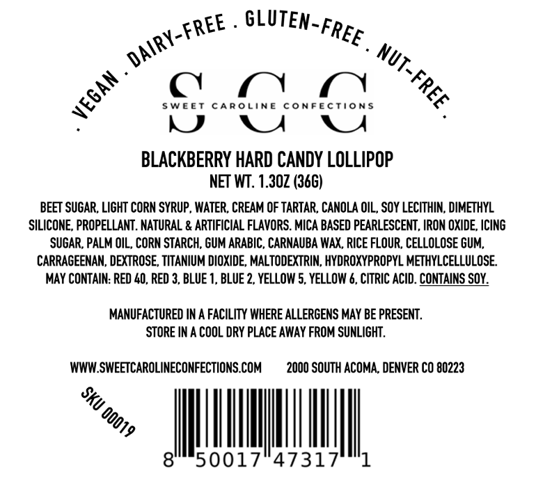 Unifetti Lollipop, Blackberry,10/Case -VEGAN