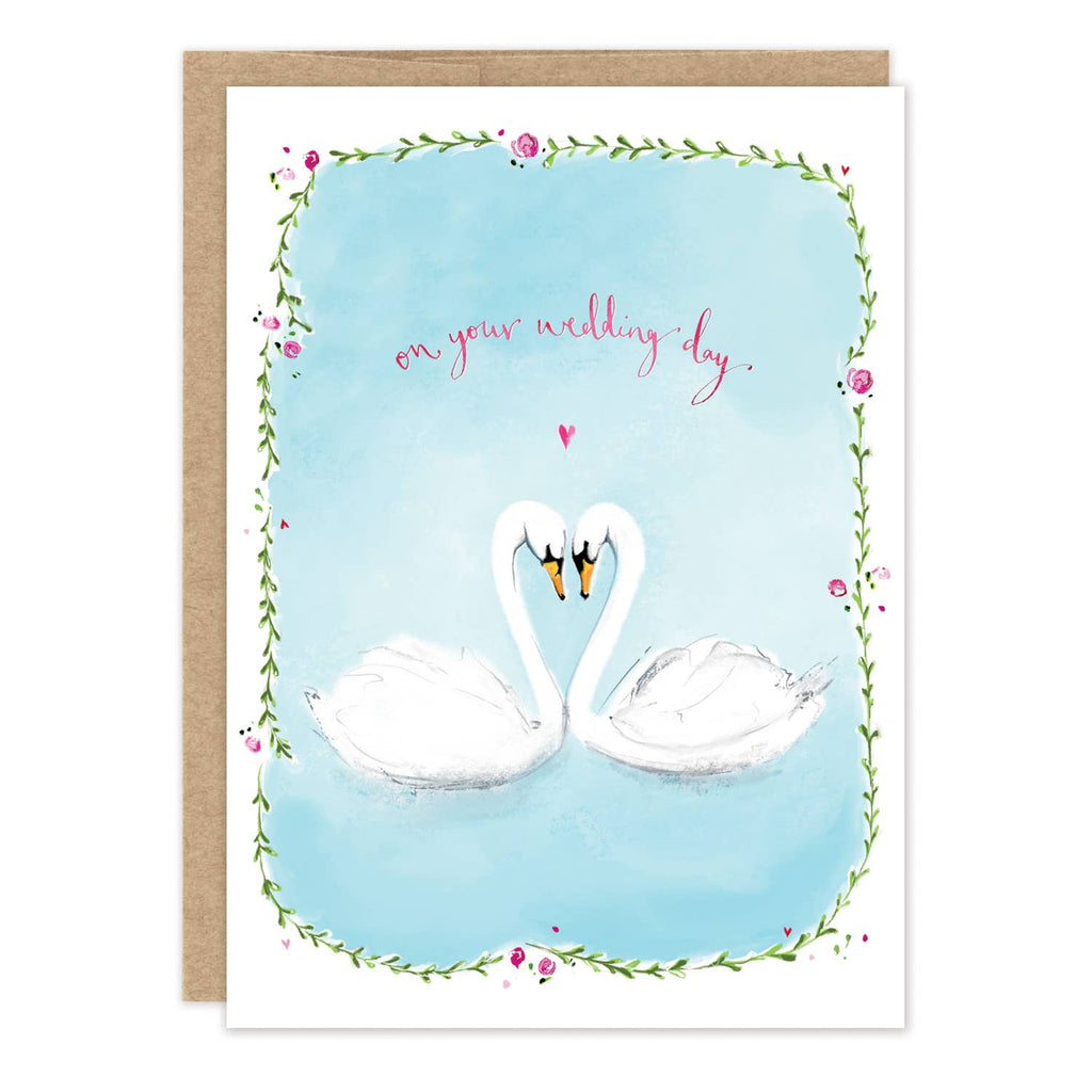 Swans On Your Wedding Day Card