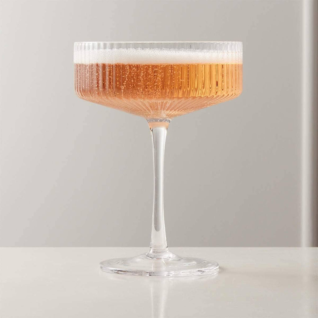 Ribbed Vintage Art Deco Coupe Glasses-12oz