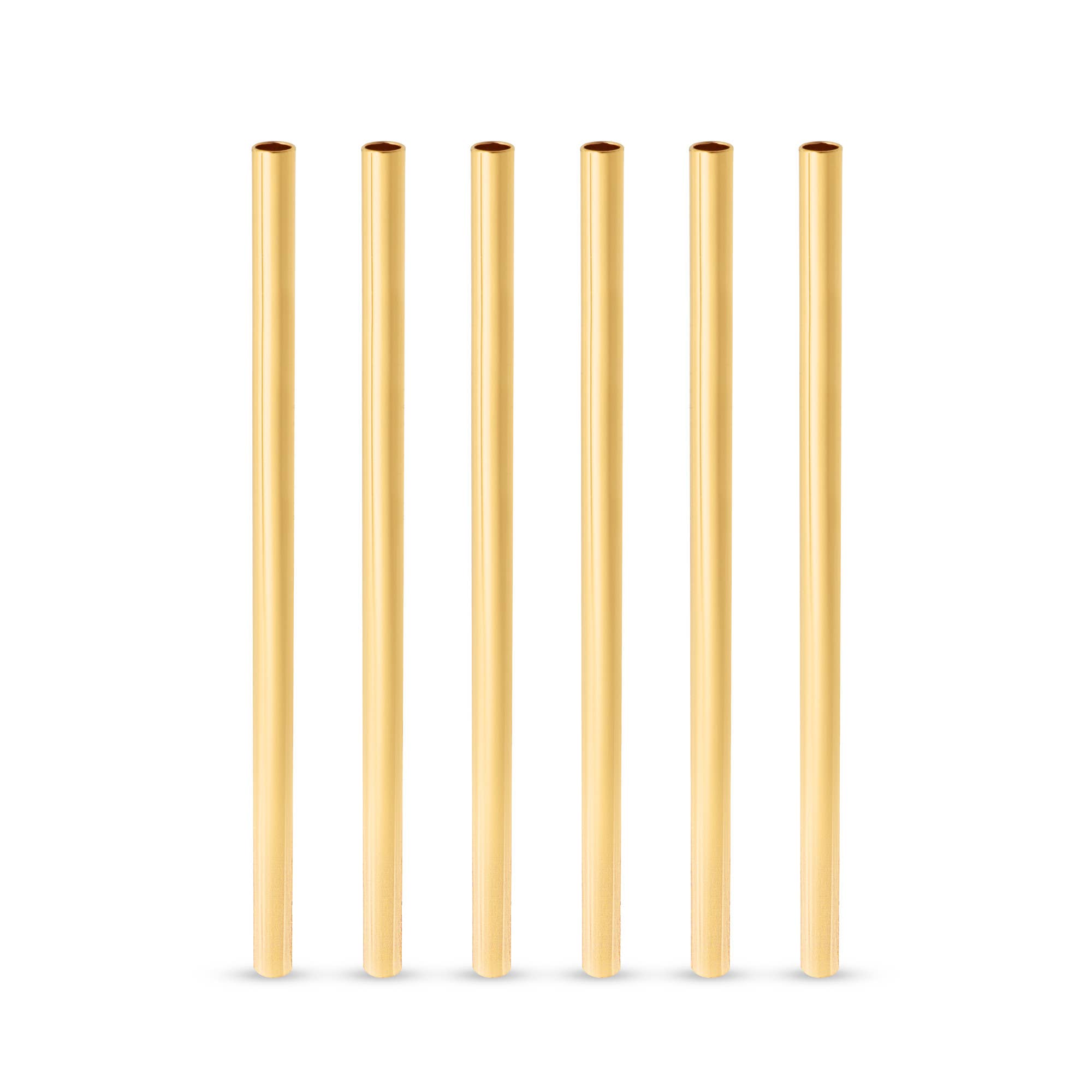 Belmont™ Reusable Gold Plated Lowball Straws Set of 6