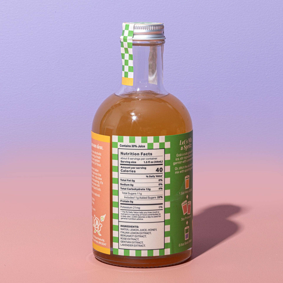 Italian Lemon & Rose Spritz Cocktail / Mocktail Mixer