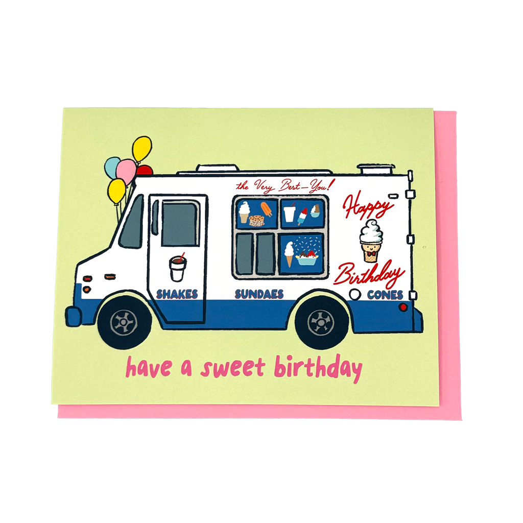Ice Cream Truck Birthday Greeting Card