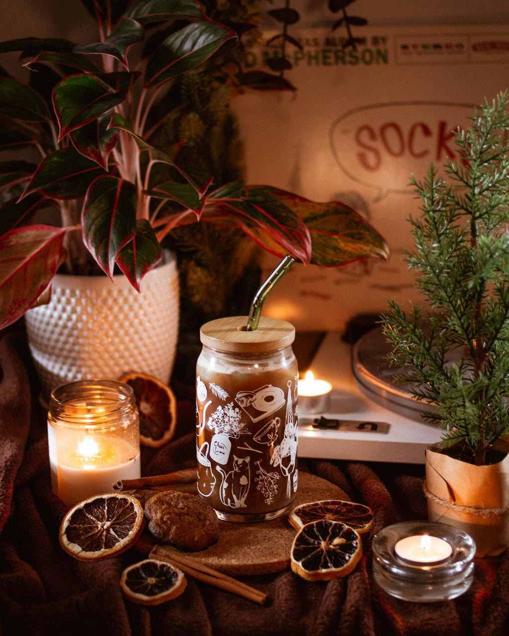 Cancelled Plans Can Glass | plants, records, cats & tea 16 oz