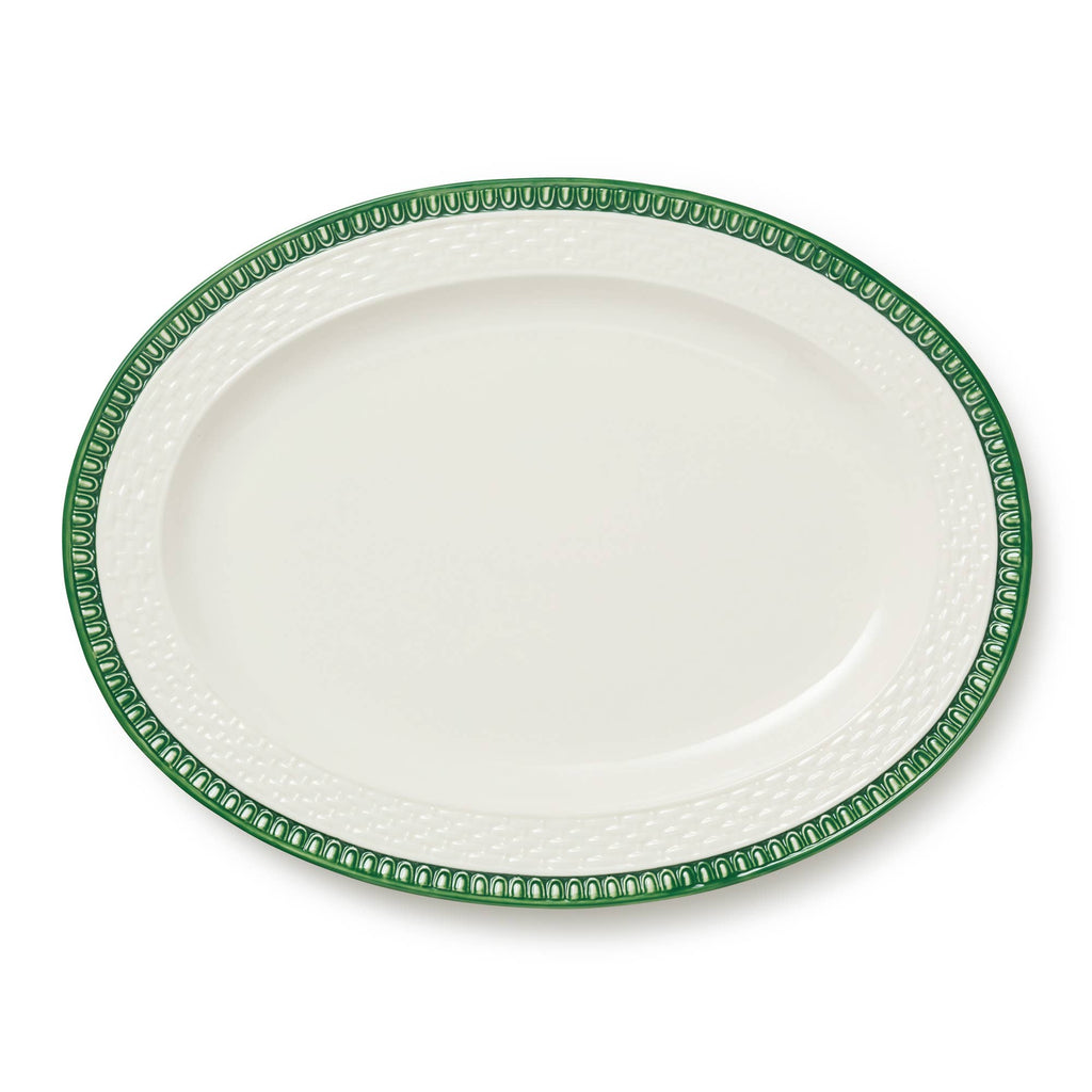 Le Jardin Embossed Rattan Oval Platter 16in x 12in
