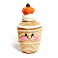 Pumpkin Spice Latte Baby Rattle -Handmade Organic Cotton Toy