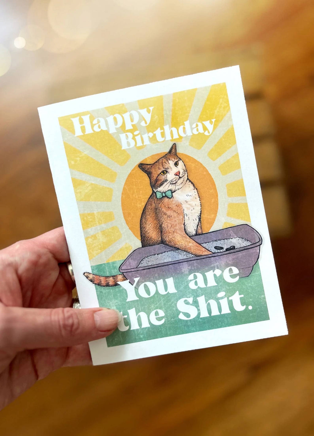 Silly Cat and Litterbox Birthday Card. You are the Shit!