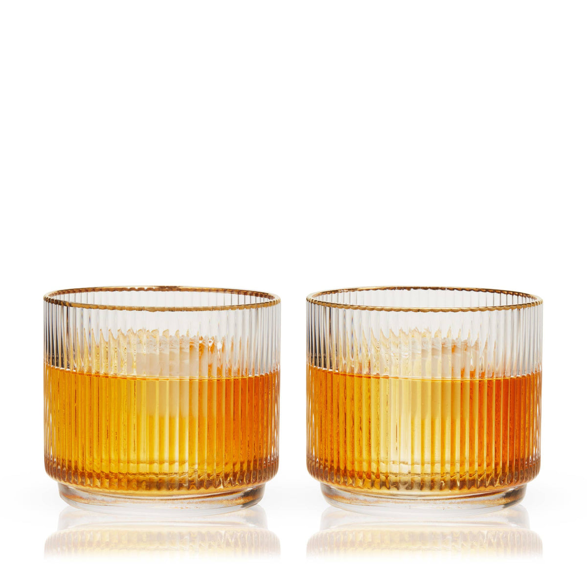 Meridian Crystal Gold Rimmed Lowball Tumblers