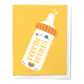 Poppin Baby Bottles, Funny Newborn Congrats Greeting Card