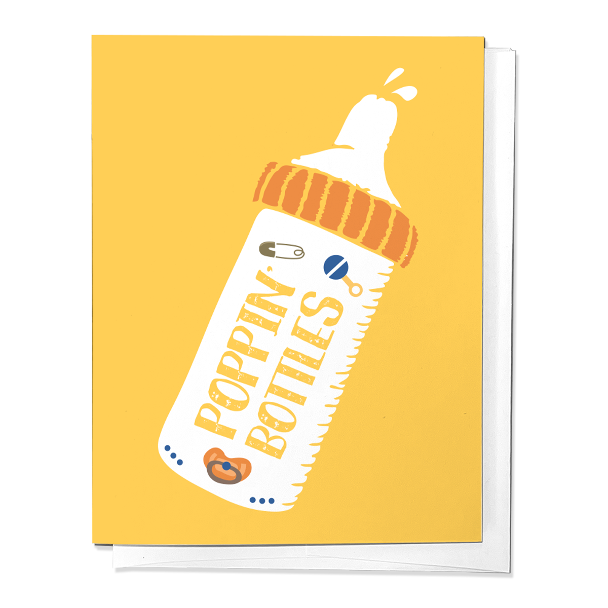 Poppin Baby Bottles, Funny Newborn Congrats Greeting Card