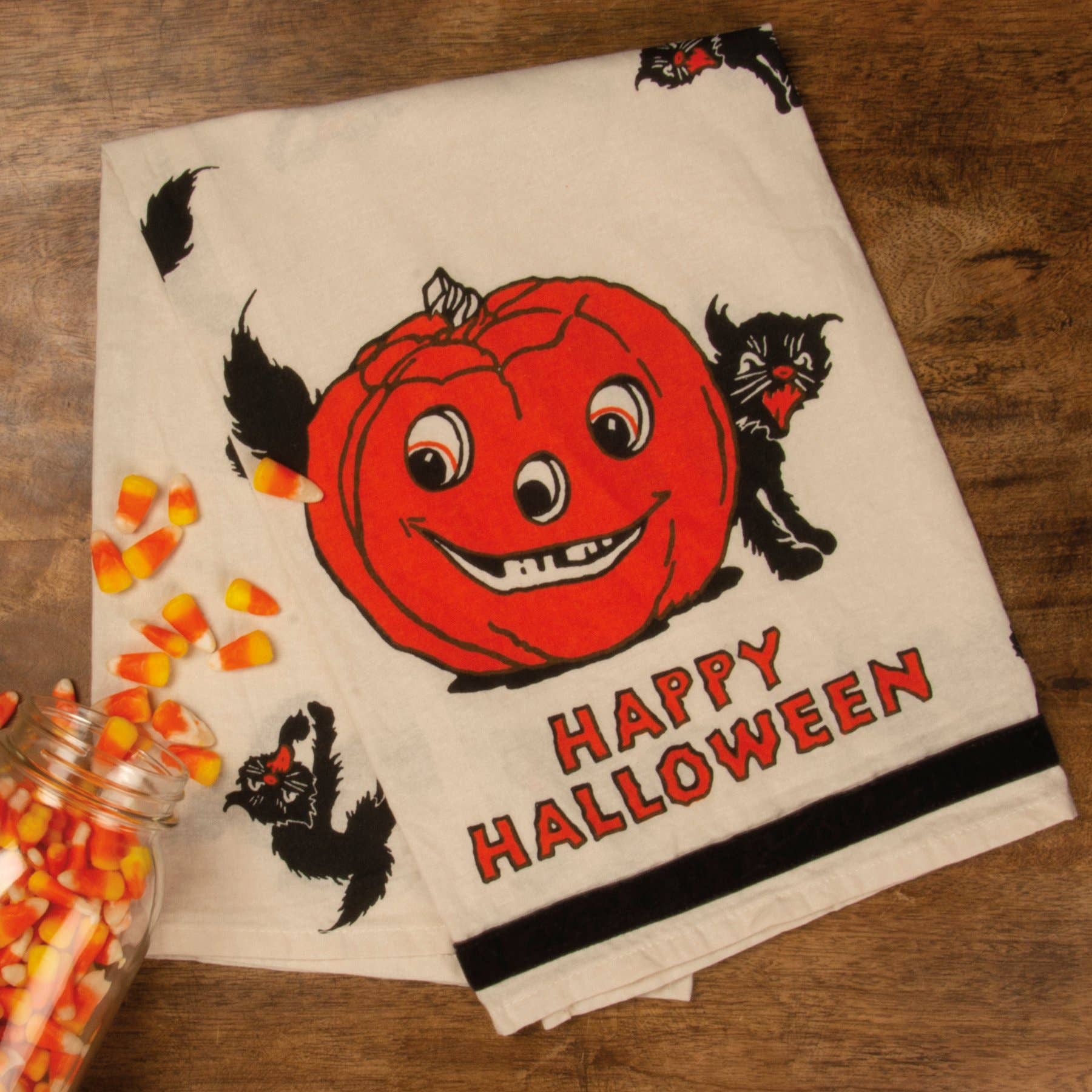 Happy Halloween Vintage Terrycloth Kitchen Towel