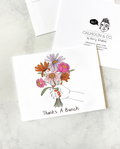 Thanks A Bunch Bouquet Hand Flower Greeting Card