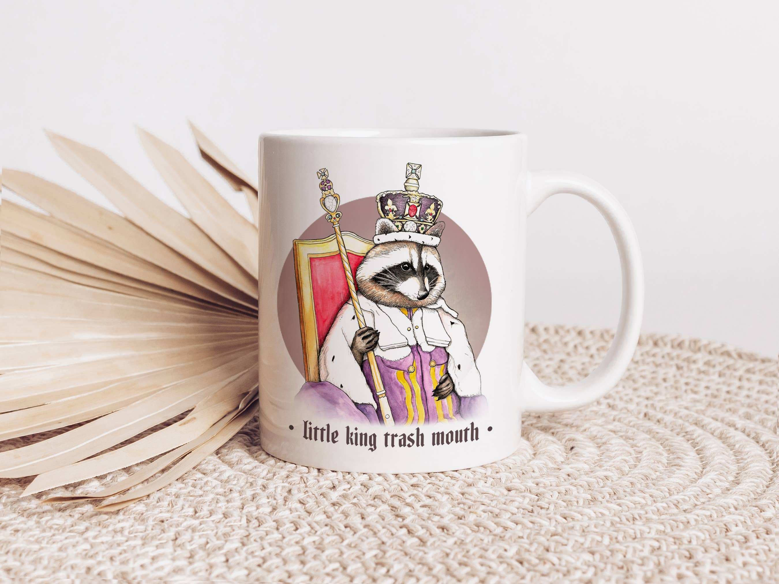 King Trash Mouth Raccoon Mug
