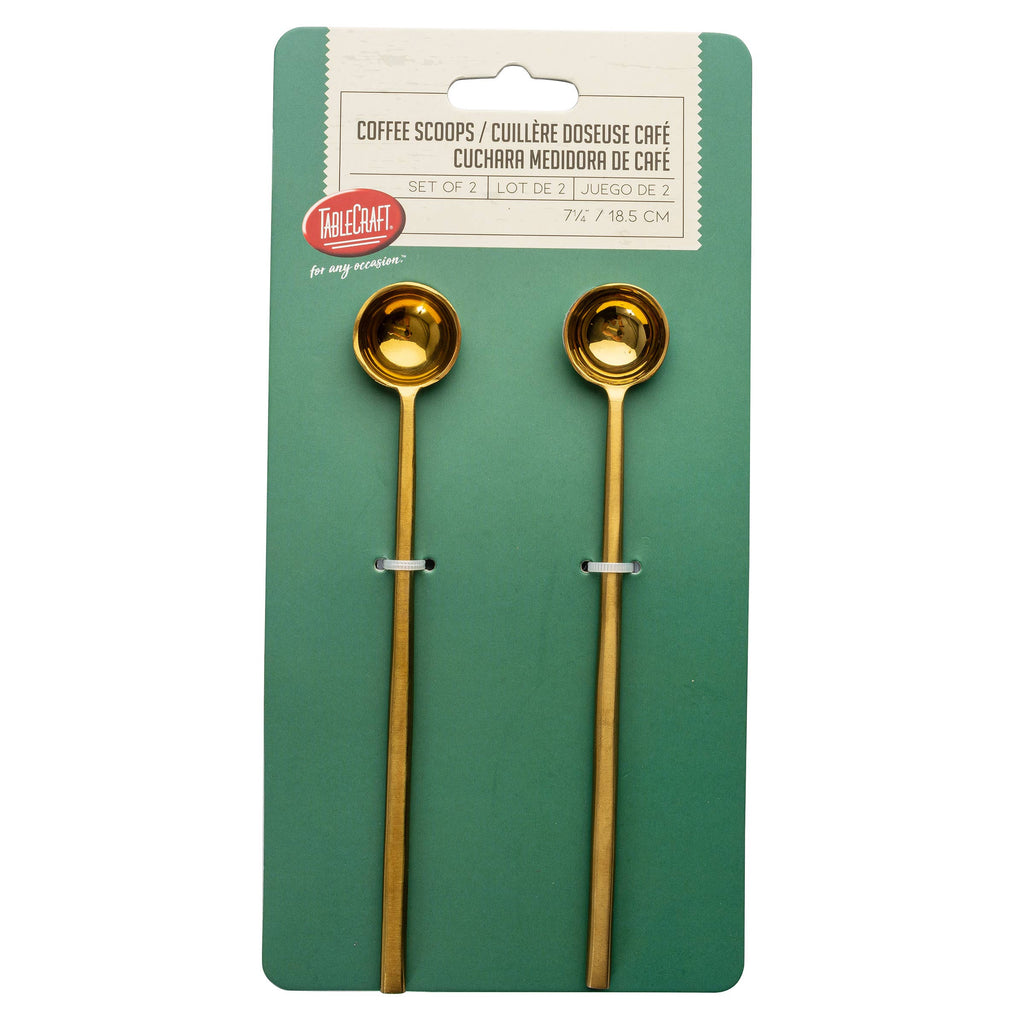 Long Handled Coffee Scoop Gold, Set of 2