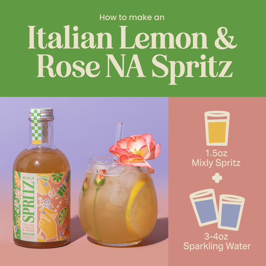 Italian Lemon & Rose Spritz Cocktail / Mocktail Mixer