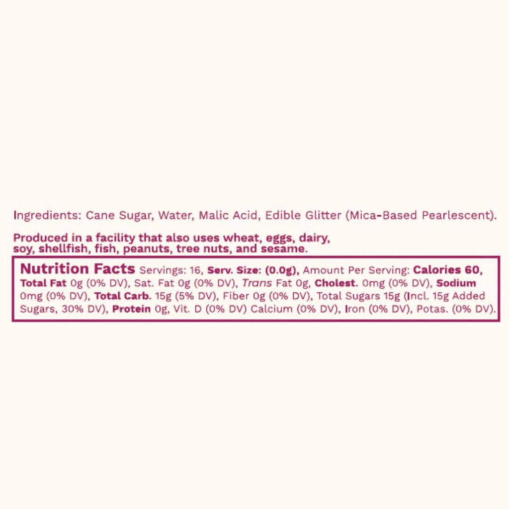 Glitter Simple Syrup, 16 fl oz with Edible Glitter