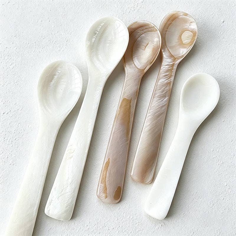 CouldNook Polished Shell Caviar Spoon -Coffee & Tea Stirrer