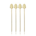 Art Deco Reusable Gold Plated Cocktail Picks Set of 4