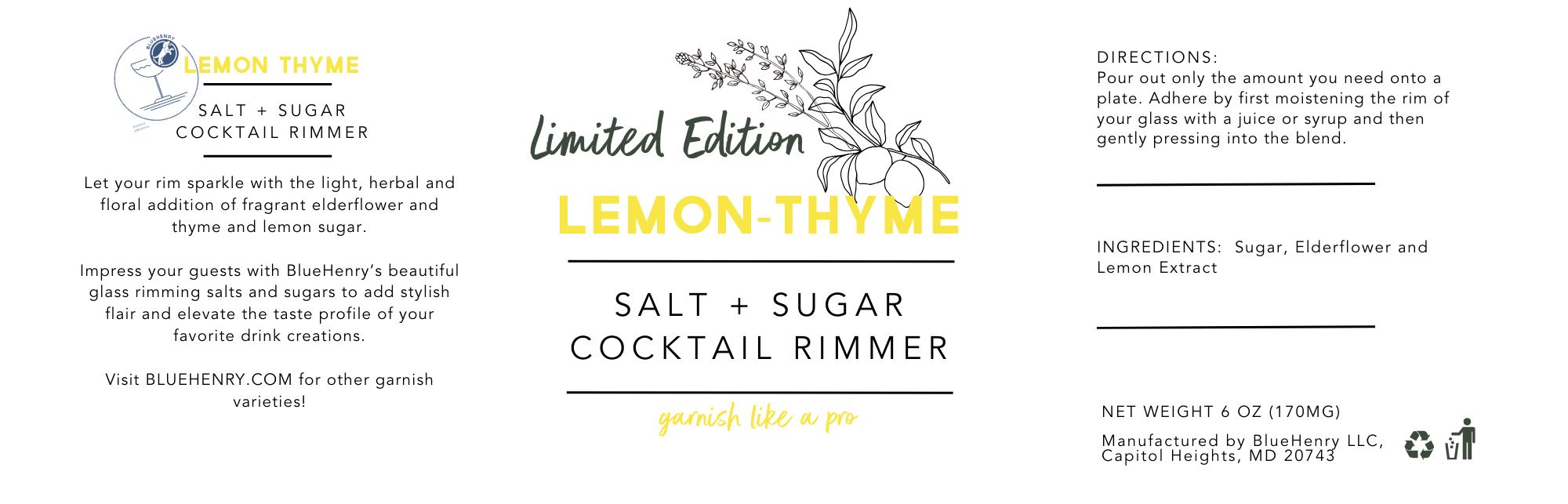 Lemon Thyme Rimming Salt + Sugar