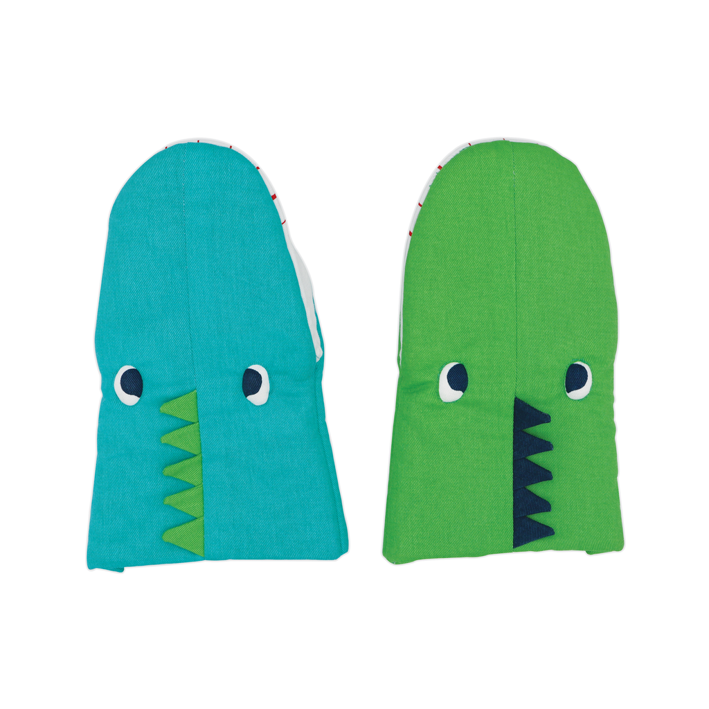Dinosaur Kids Apron 3pc Set – Youth Apron and Oven Mitts