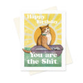Silly Cat and Litterbox Birthday Card. You are the Shit!