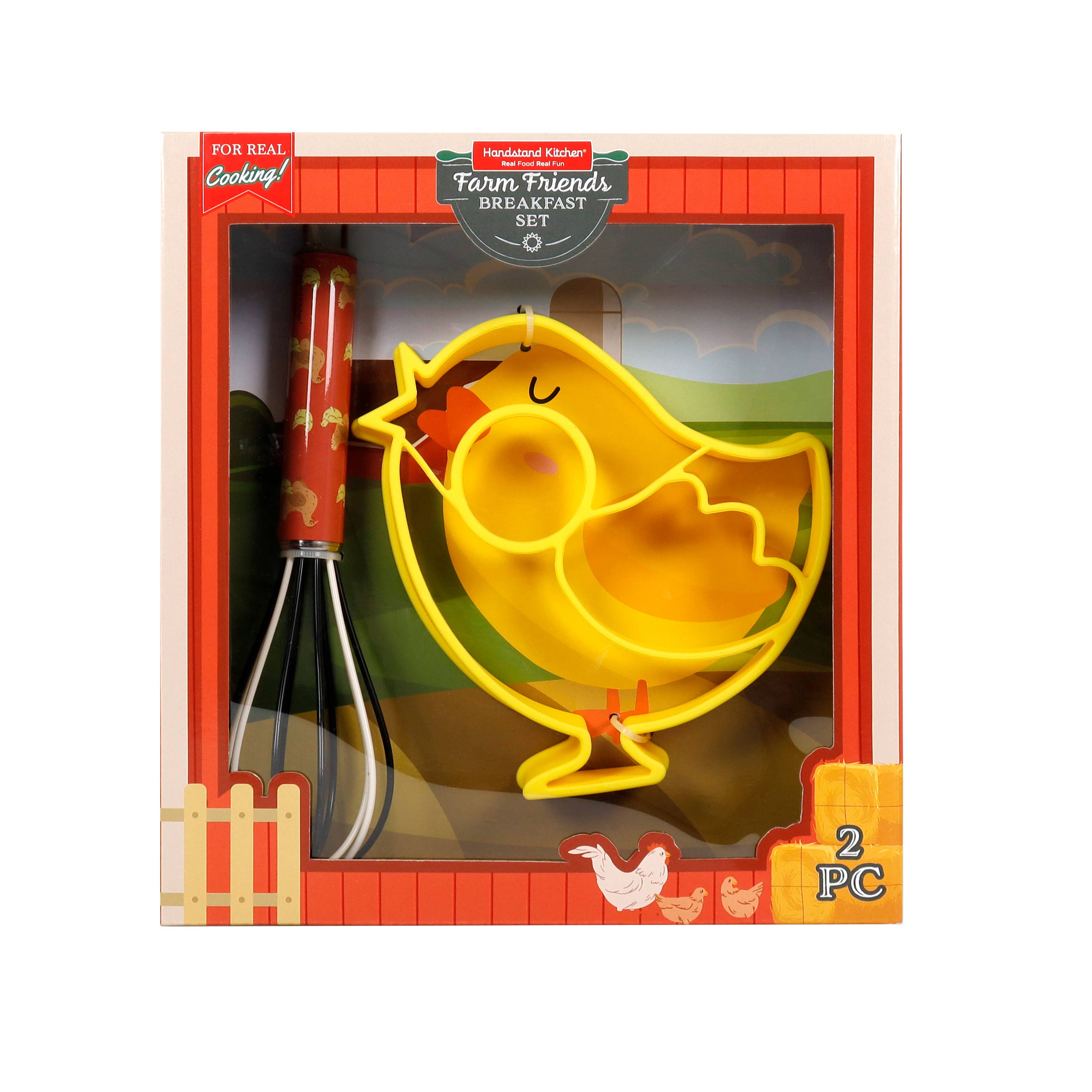 Farm Friends Breakfast Set – Egg & Pancake Mold with Whisk