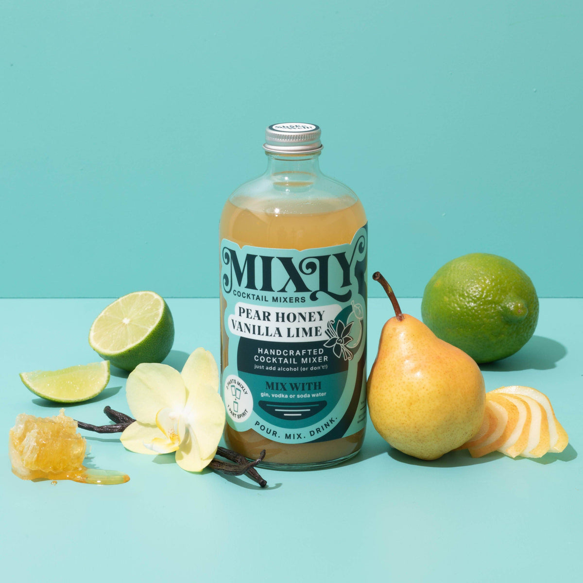 Pear Honey Vanilla Cocktail / Mocktail Beverage Mixer 16oz