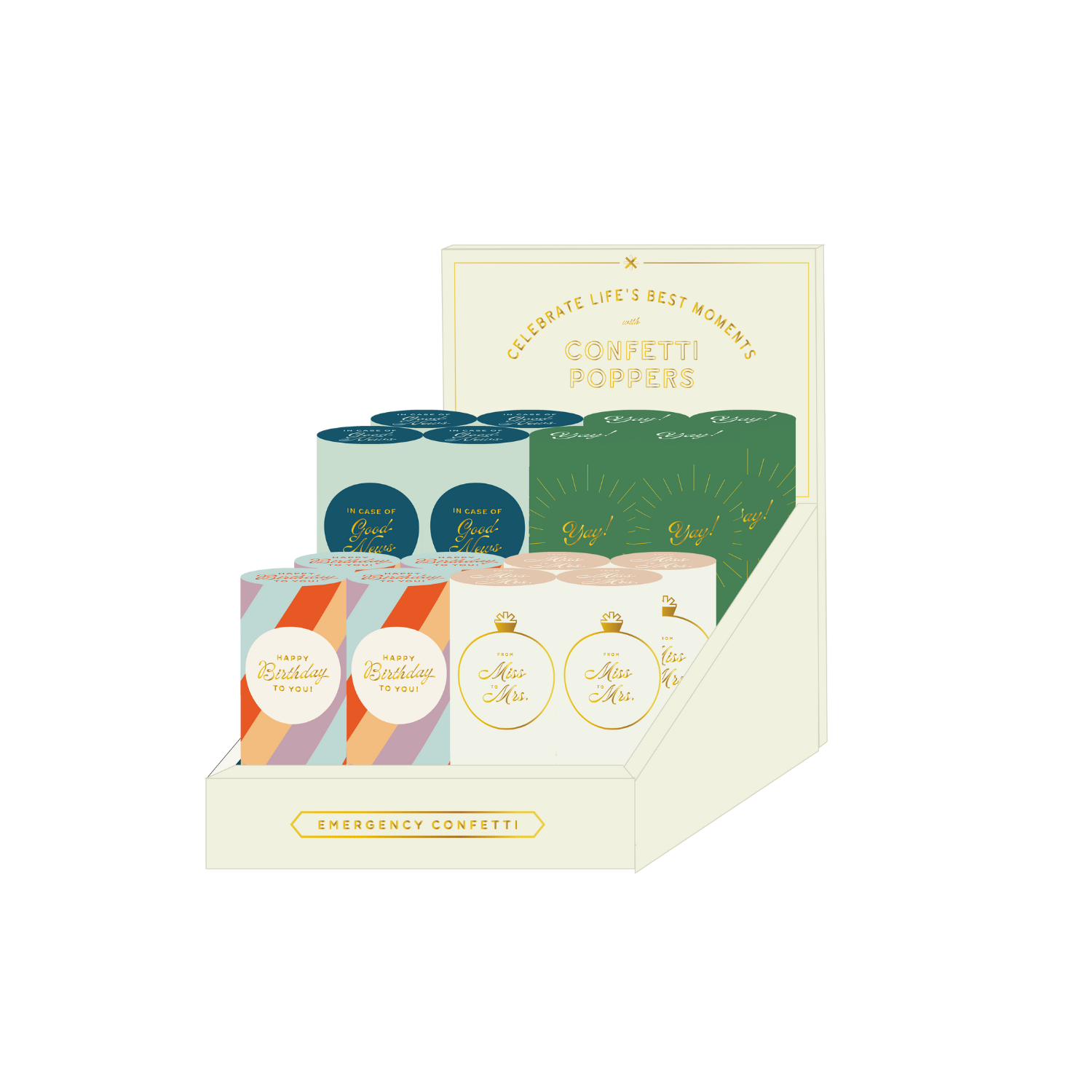 Celebration Confetti Poppers- 4 varieties