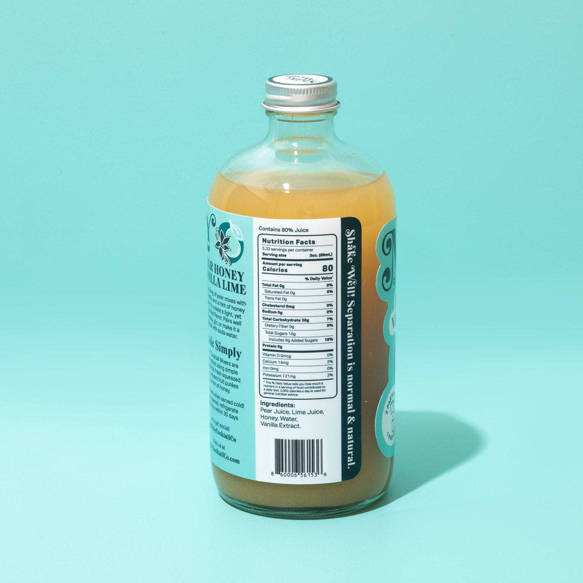 Pear Honey Vanilla Cocktail / Mocktail Beverage Mixer 16oz