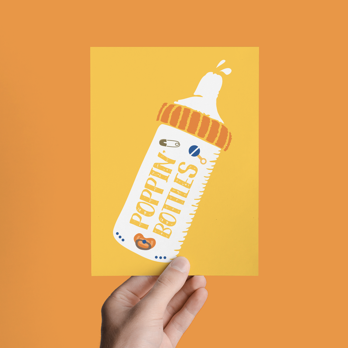 Poppin Baby Bottles, Funny Newborn Congrats Greeting Card