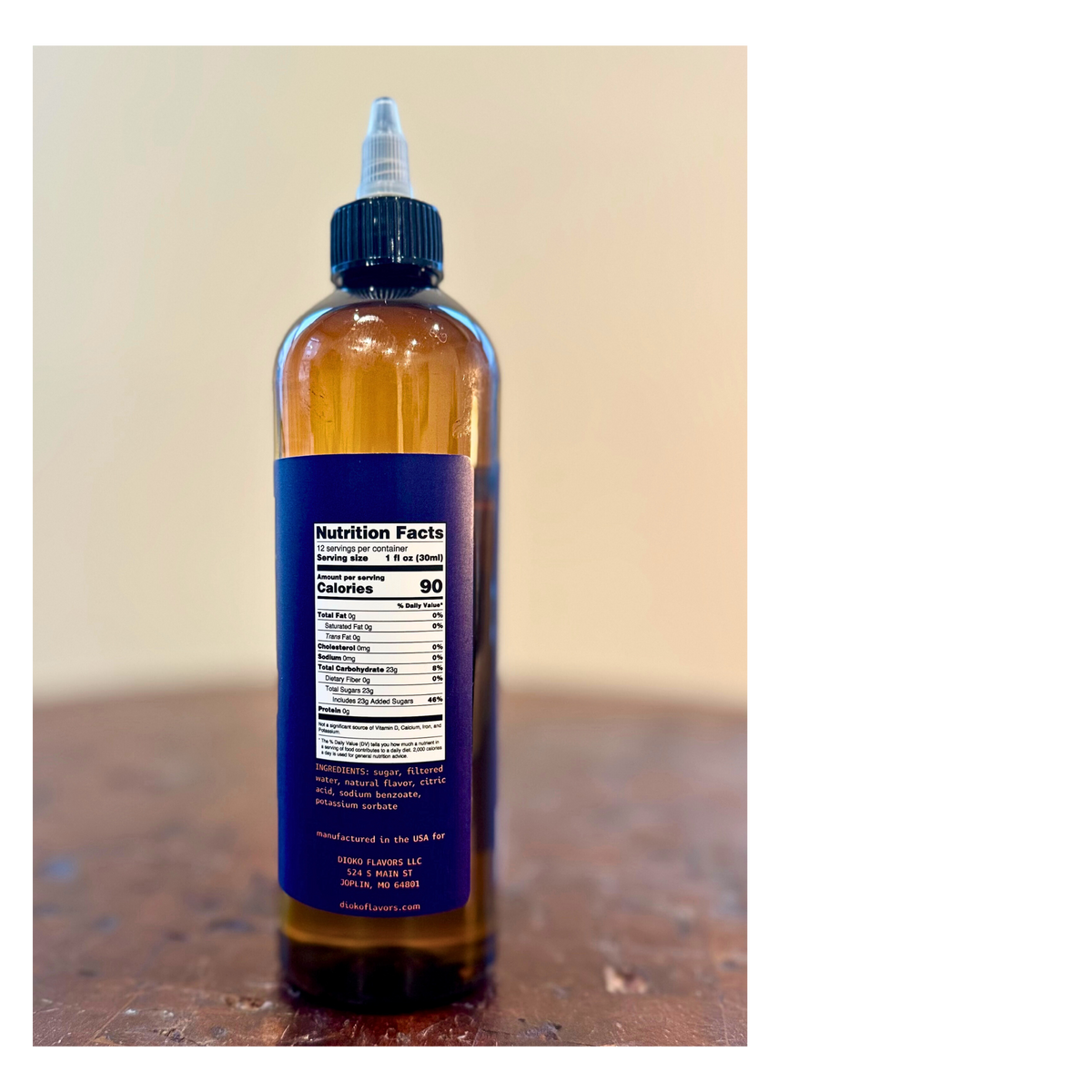 Dioko Premium Simple Syrup, 12 fl. oz Hazelnut