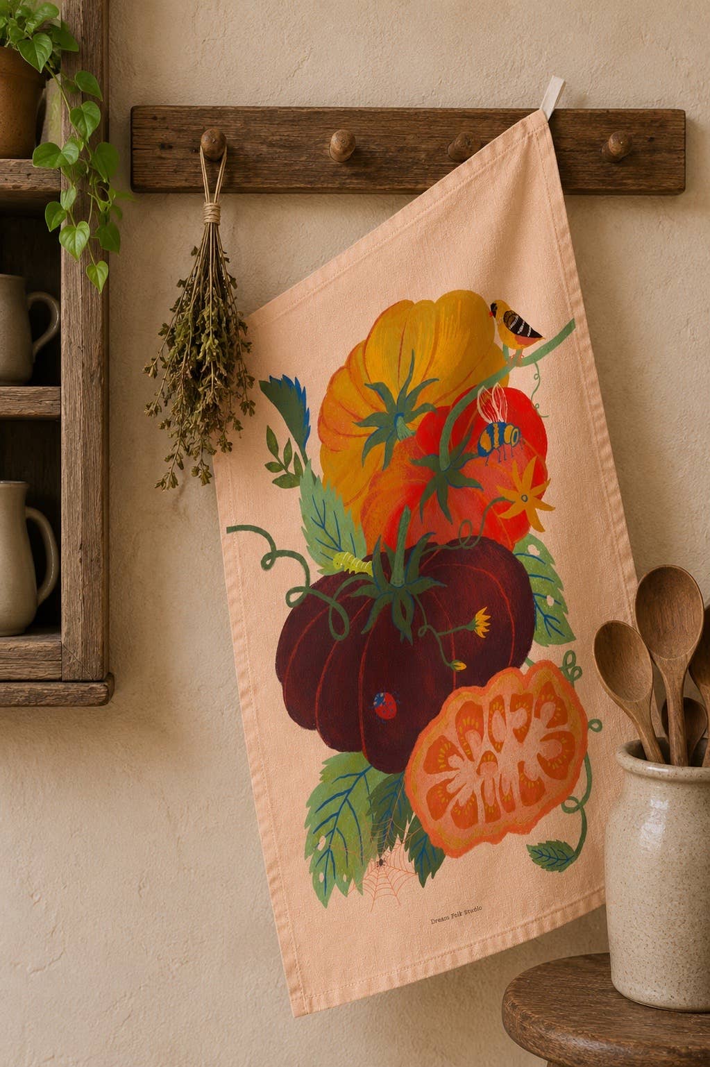 Heirloom Tomato Garden 100% European Linen Tea Towel
