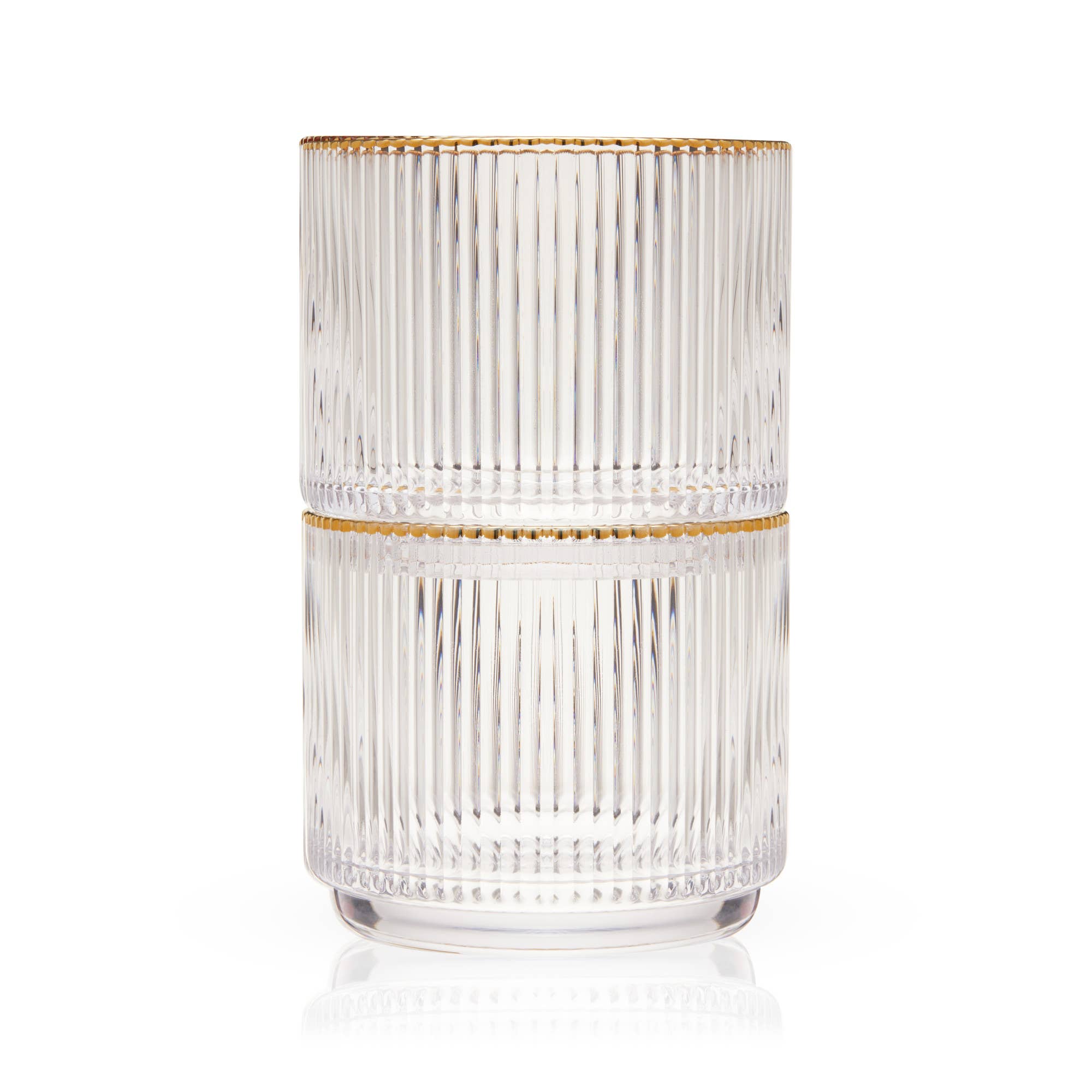 Meridian Crystal Gold Rimmed Lowball Tumblers