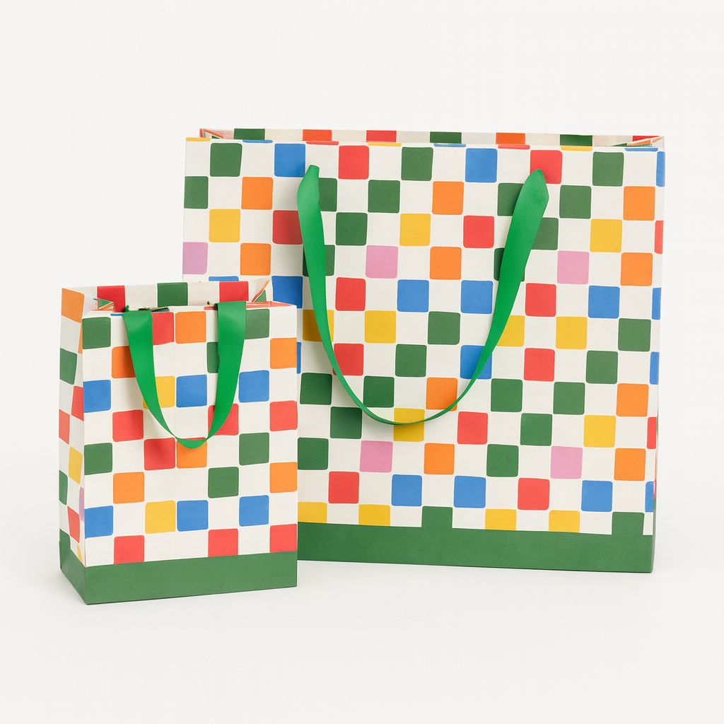 Checkered Colorful Gift Paper Bag