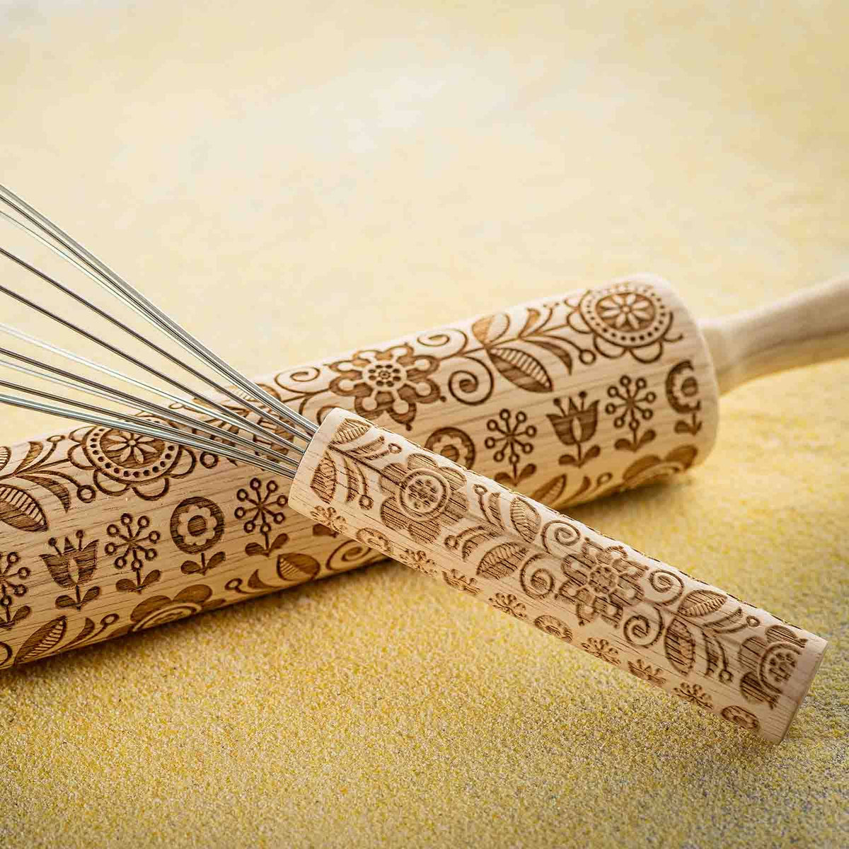 Embossed Decorative Whisk , Spring Design