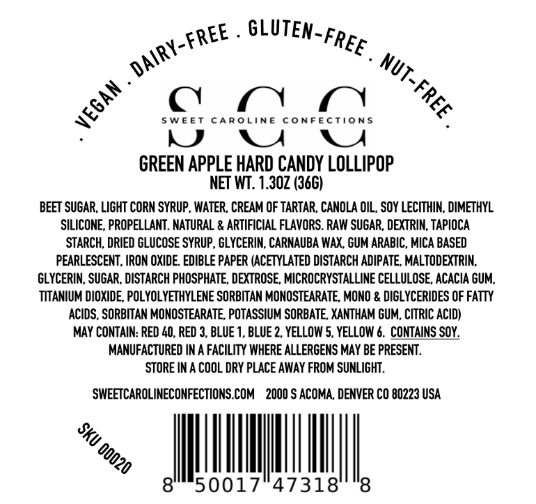 Dinosaur Lollipops, Green Apple Flavor, 10/Case -VEGAN